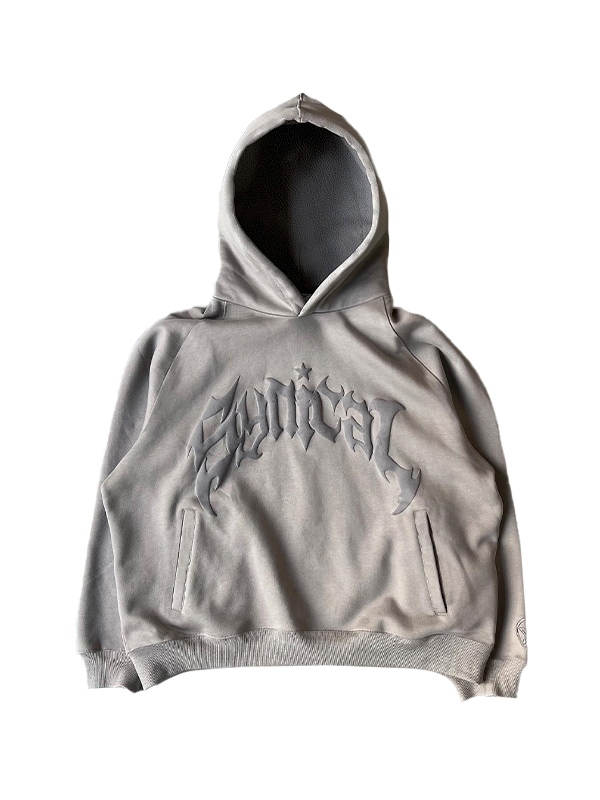 Men's Gothic Letter Print Oversized Hoodie-1