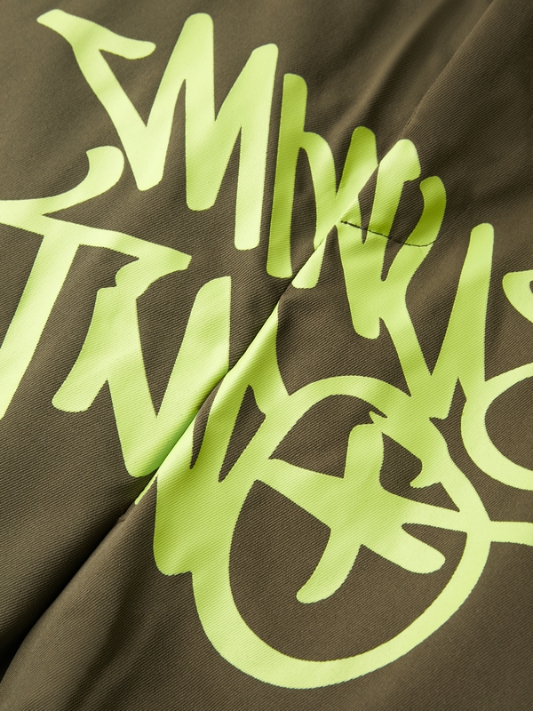 Men's Letter Print Multi Pocket Drawstring Wide Leg Pants-6