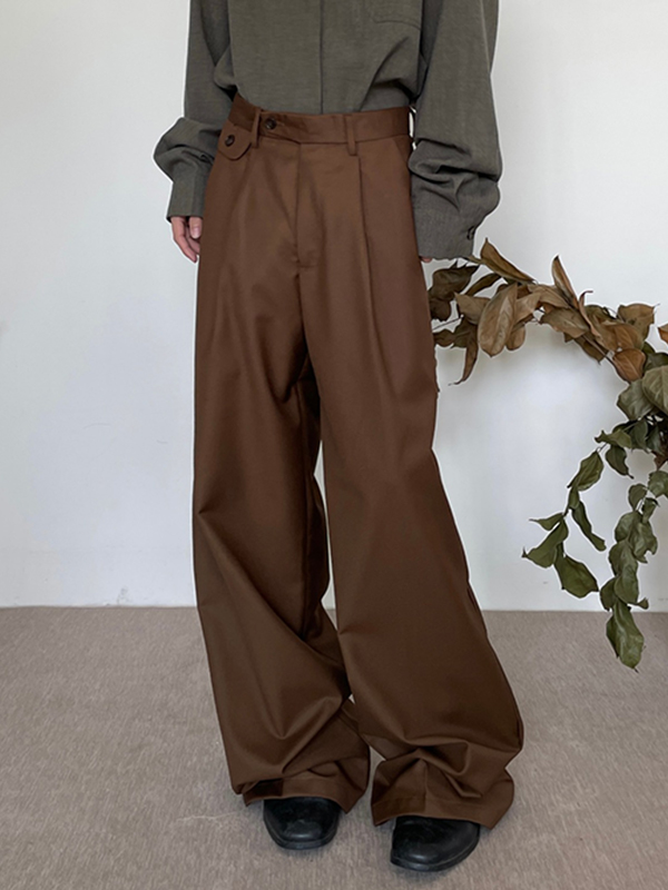 Men's Vintage Brown Dangle Wide Leg Pants-1