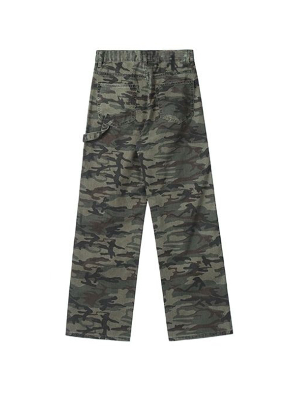Men's Camo Print Loose Jeans-7