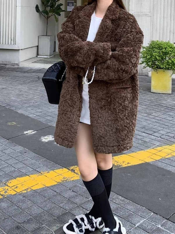 Vintage Brown Faux Fur Jacket-2