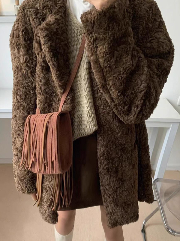 Vintage Brown Faux Fur Jacket-4