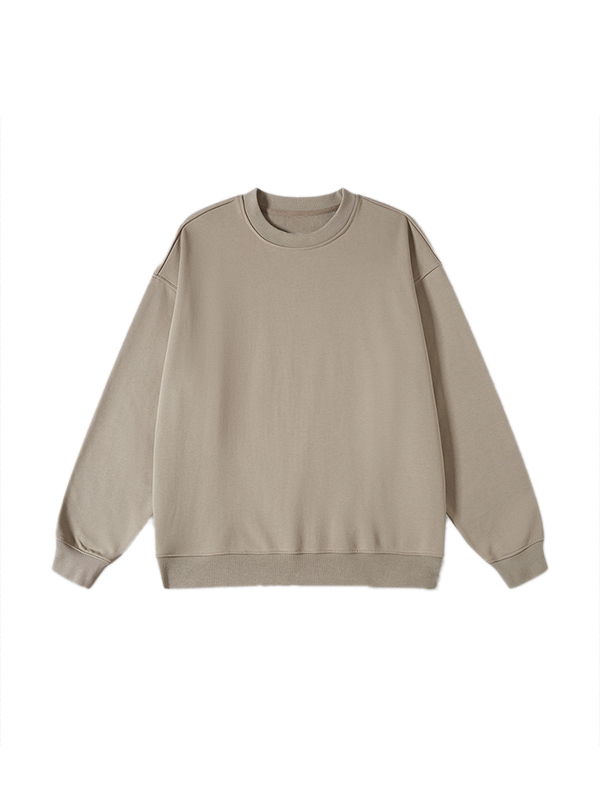 Men's Solid Color Crew Neck Sweatshirt-3