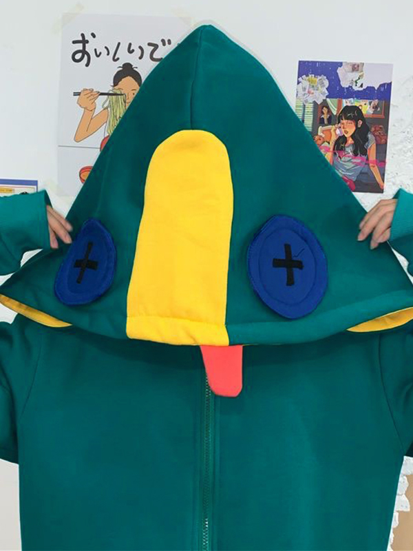 Men's Color Block Splice Patch Decor Oversized Hoodie-2