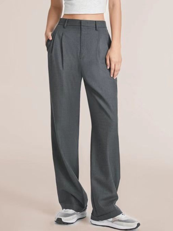 High Rise Wide Leg Tailored Pants-2