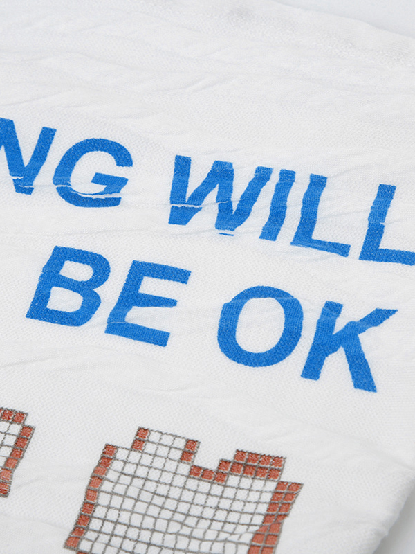 Textured Letter Cartoon Print Bandeau Top-5