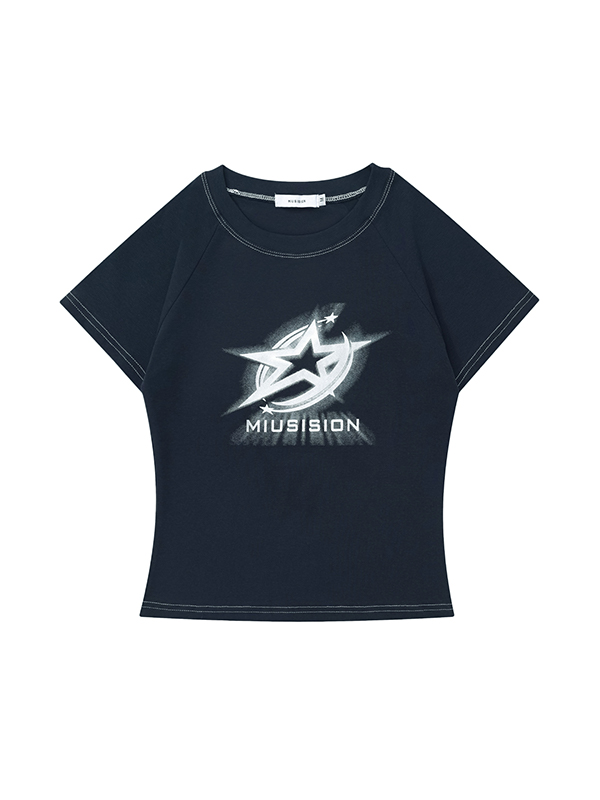 Star Print Short Sleeve Tee-1