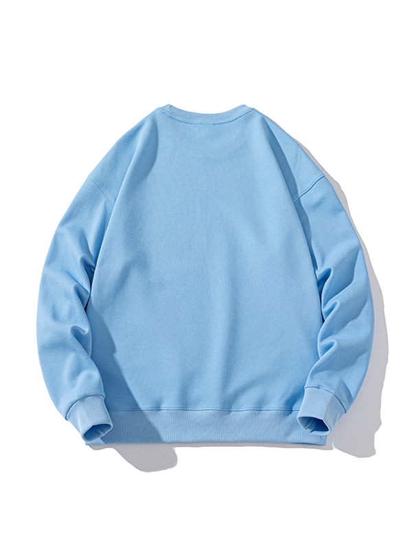 Men’s Solid Color Pure Cotton Crew Neck Sweatshirt-1