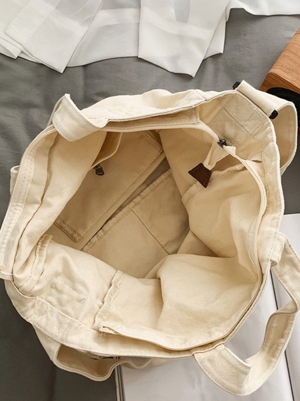 Vintage Wash Large Canvas Tote Bag-5