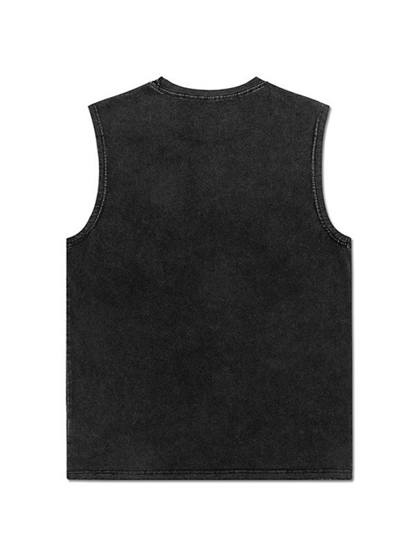 Men's Washed Rock Band Graphic Vest-2