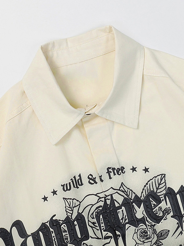 Men's Punk Graphic Button Down Shirt-2
