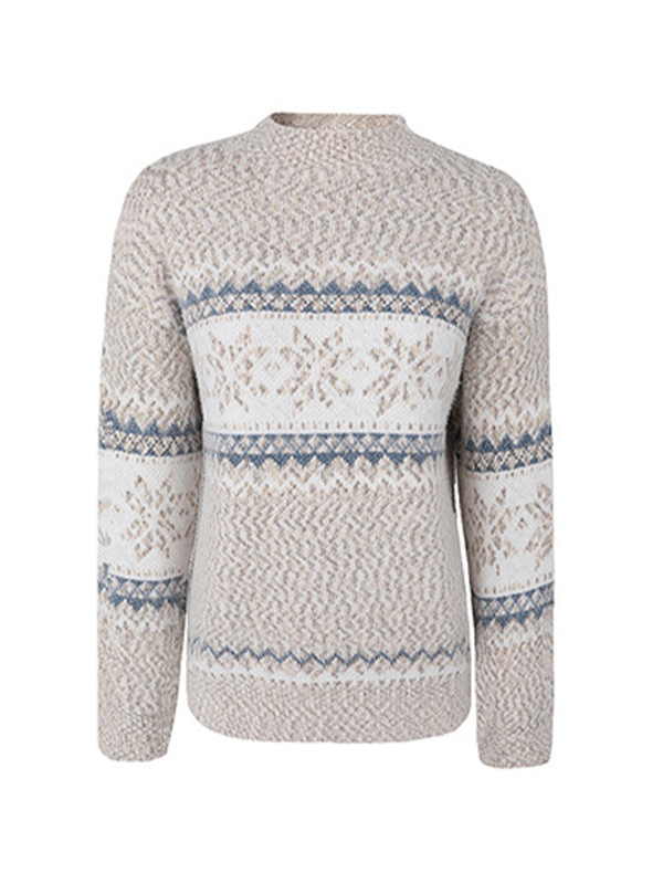 Snowflake Jacquard Mock Neck Sweater-2
