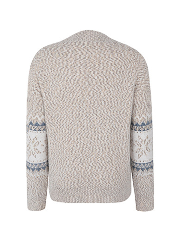 Snowflake Jacquard Mock Neck Sweater-3
